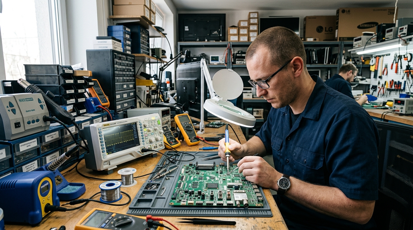 TV screen replacement process